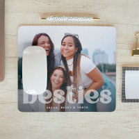 Trendy Overlay Bestie Typography Photo