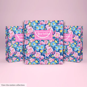 Trendy pale pink and baby blue gift bag wrap