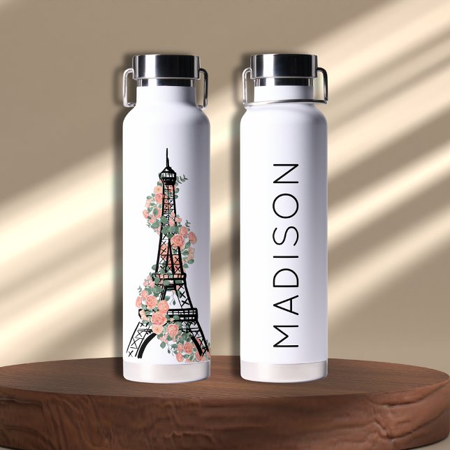 Trendy Paris Eiffel Tower Gift From France Custom Water Bottle (Creator Uploaded)
