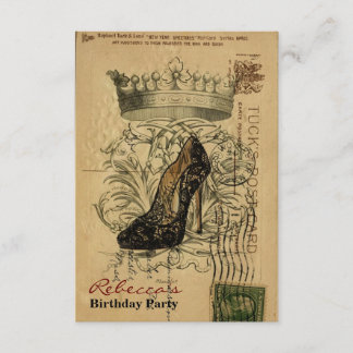 trendy parisian girly stiletto birthday card