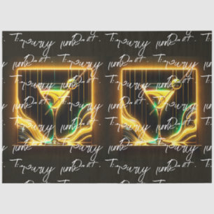Trendy Party Time Neon Personalised Tissue Paper