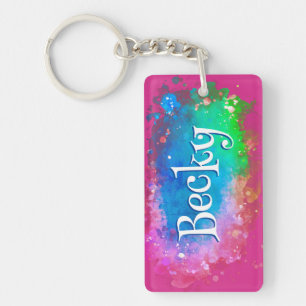 Trendy Pastel Background Key Ring