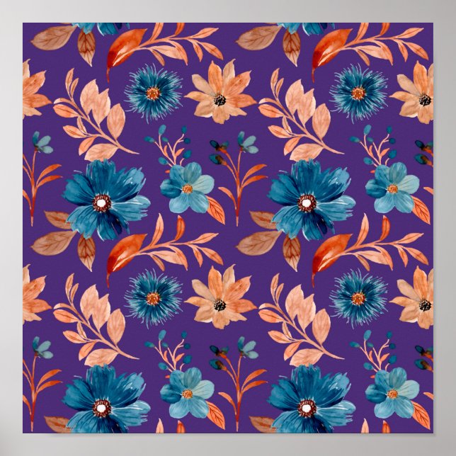  Trendy Pastel Flowers Poster (Front)