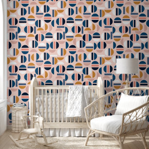 Trendy Pastel Modern geometric half circle Wallpaper