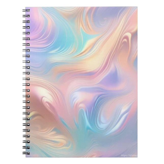 Trendy pastel Pink Blue yellow abstract waves Notebook (Front)