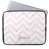Trendy Pastel Pink Chevron Dotty Personalised