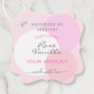 Trendy Pastel Pink Colours Custom Text Chic Hangin Favour Tags