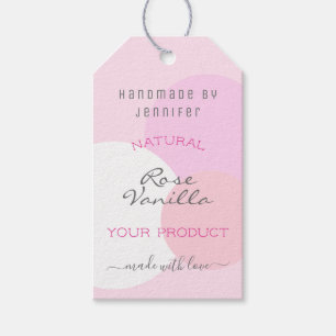 Trendy Pastel Pink Colours Custom Text Chic Hangin Gift Tags