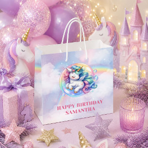 Trendy Pastel Unicorn Girl Birthday Gift Bag