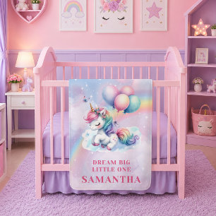 Trendy Pastel Unicorn Magical Day Baby Blanket Gif