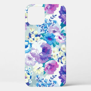Trendy Pastel Watercolors Flowers Pattern iPhone 12 Case