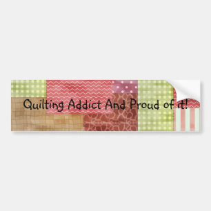 Trendy Patchwork Quilt Bumper Sticker