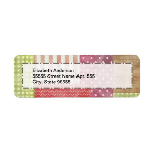 Trendy Patchwork Quilt Return Address Label