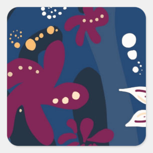 Trendy Pattern accessories, abstract blue pink Square Sticker