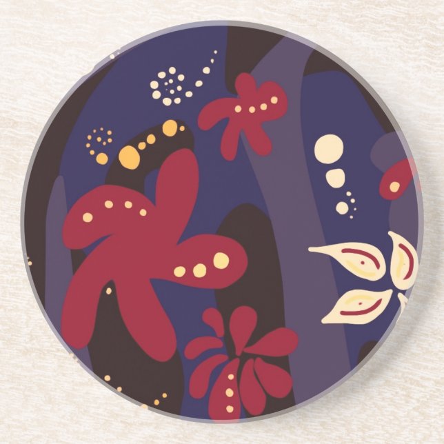 Trendy Pattern accessories, black purple abstract Coaster (Front)