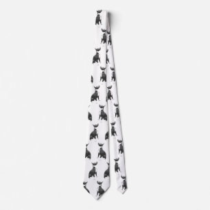 Trendy pattern black and white Pit Bull dog Tie
