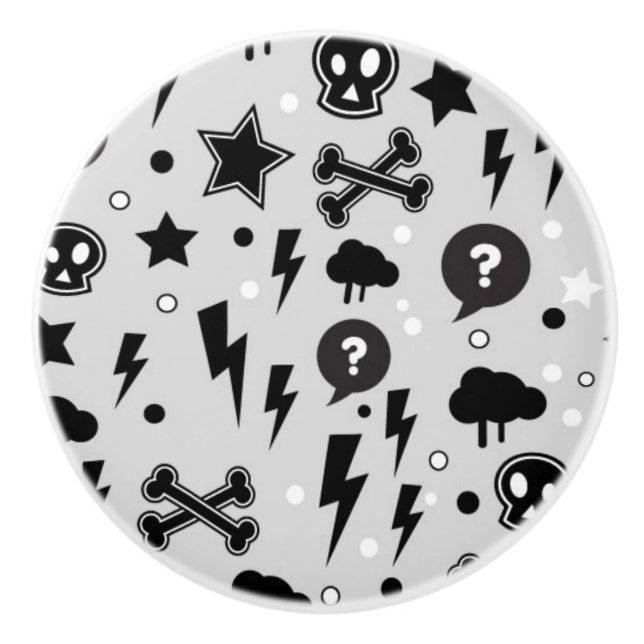 Trendy pattern ceramic knob (Front)