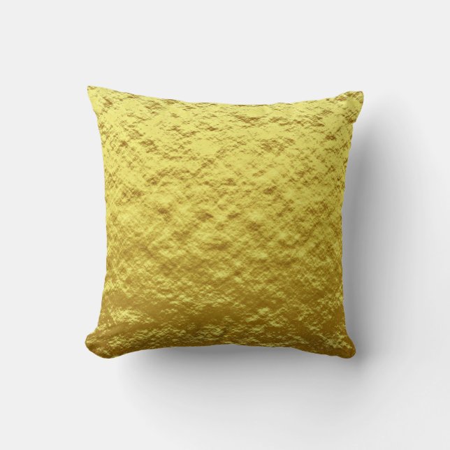Trendy pattern of faux rough texture gold foil cushion (Front)