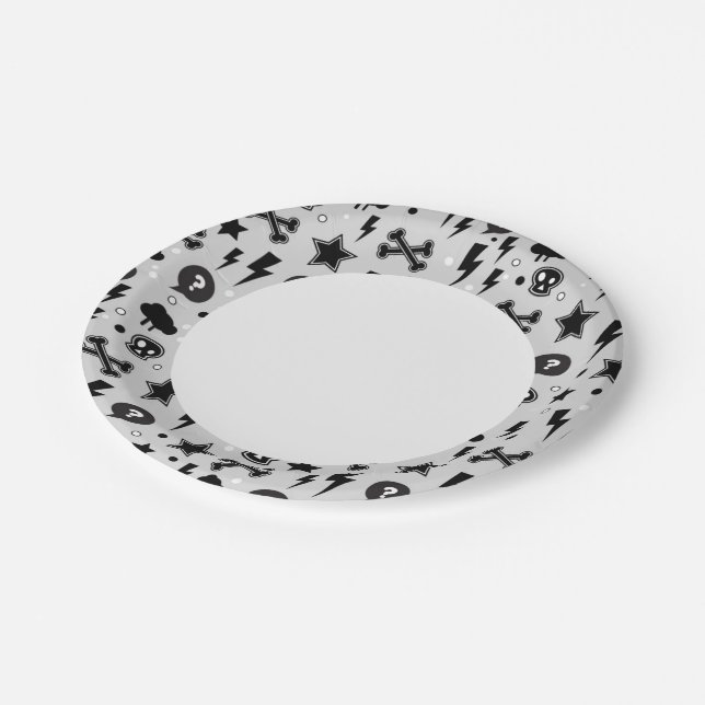 Trendy pattern paper plate (Angled)