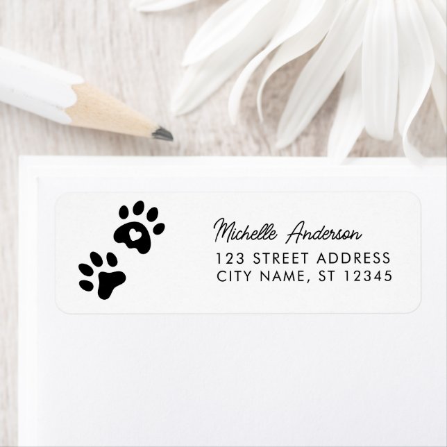 Trendy Paw Print Return Address Label (Insitu)