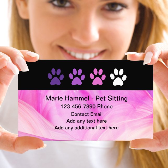 Trendy Paw Prints Pet Sitter Business Cards (Creator Uploaded)