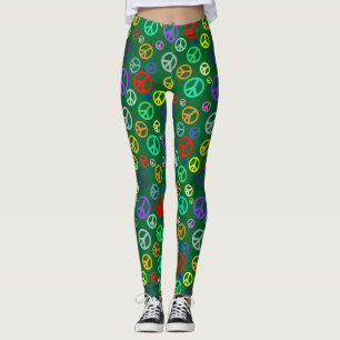 Trendy Peace Symbol Pattern in many Fun Colours Leggings
