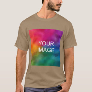 Trendy Pebble Colour Template Custom Add Photo T-Shirt