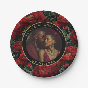 Trendy Peonies Plates For Bachelor Party