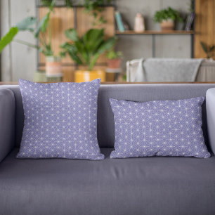 Trendy Periwinkle Geometric Japanese Pattern Cushion