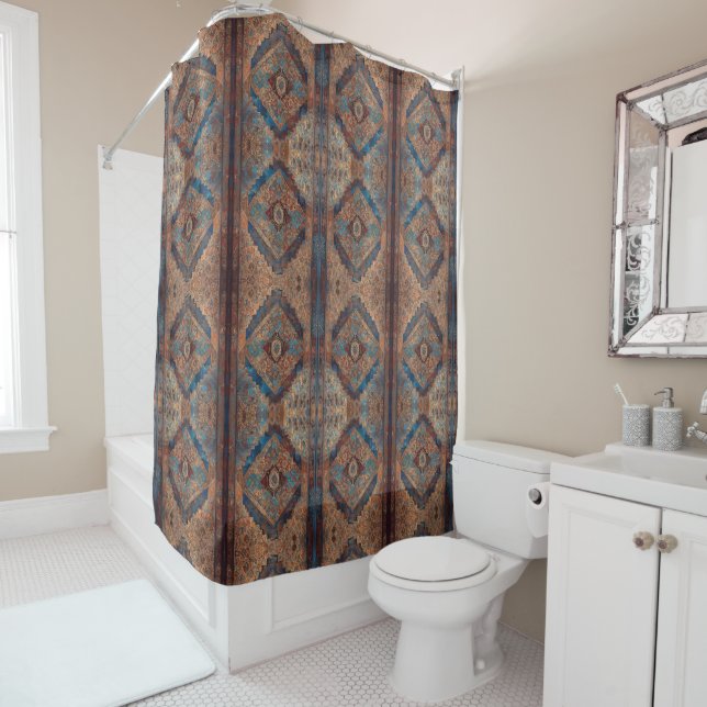 Trendy Persian Beautiful Old Pattern Collection Shower Curtain (In Situ)