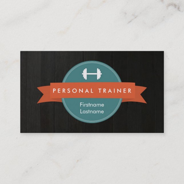 Trendy Personal Trainer Fitness Business Cards (Front)