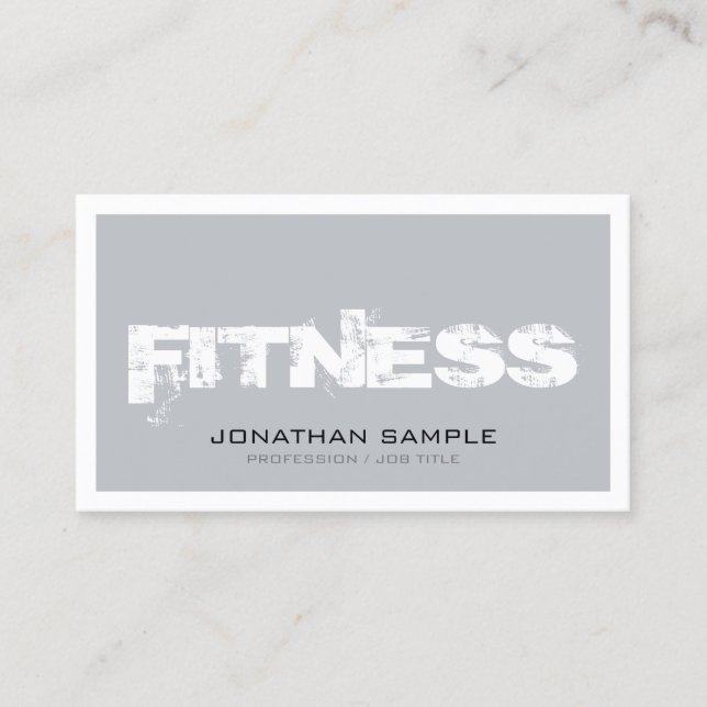 Trendy Personal Trainer Fitness Classy Top Plain Business Card (Front)