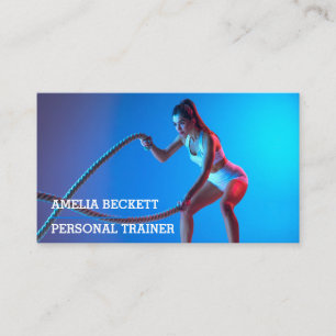 Trendy Personal Trainer Fitness Photo Business Car Card