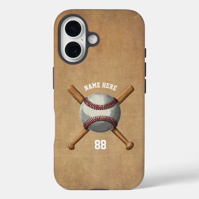 Trendy Personalised Baseball Name and Number       Case-Mate iPhone Case (Back)