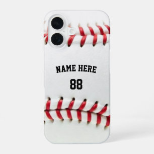 Trendy Personalised Baseball Name and Number iPhone 16 Case