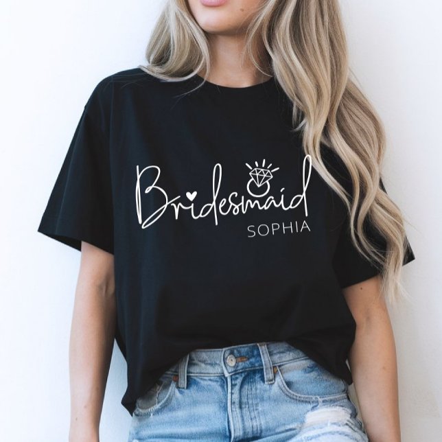 Trendy Personalised Bridesmaid T-Shirt (Creator Uploaded)