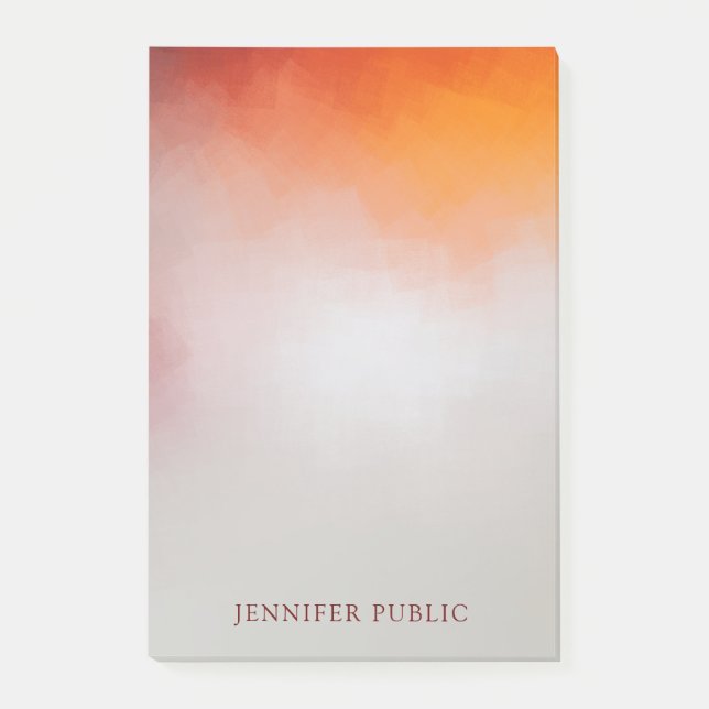 Trendy Personalised Colourful Modern Abstract Post-it Notes (Front)