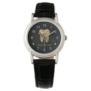 Trendy Personalised Dentist Dental  Black Gold     Watch
