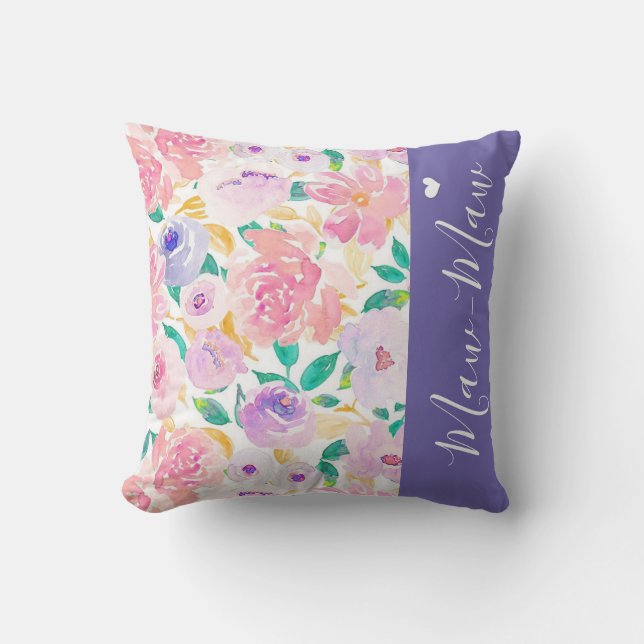 Trendy Personalised Floral Cushion (Front)