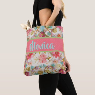 Trendy Personalised Floral Tote Design Bag