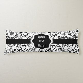 Trendy Personalised Hearts and Love Doodle Pattern Body Cushion