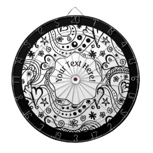Trendy Personalised Hearts and Love Doodle Pattern Dartboard