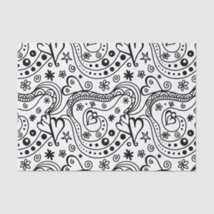 Trendy Personalised Hearts and Love Doodle Pattern Tissue Paper