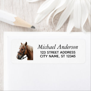 Trendy Personalised Horse Return Address Label
