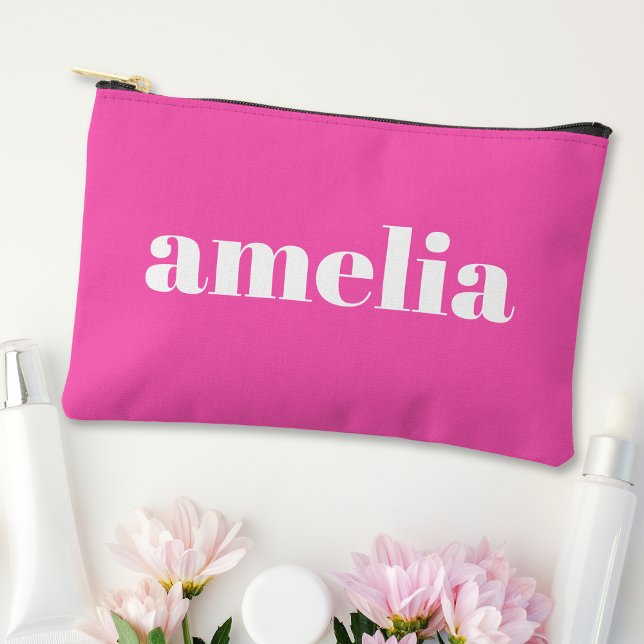 Trendy Personalised Hot Pink Accessory Pouch (Creator Uploaded)