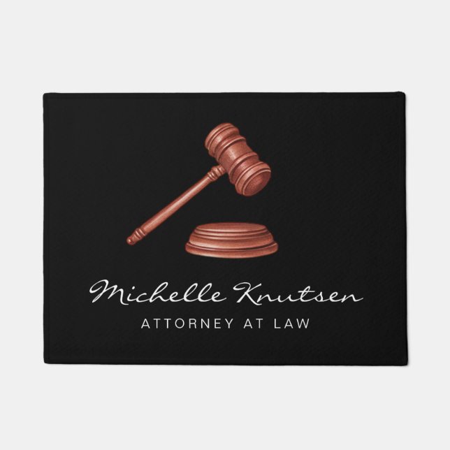 Trendy Personalised Lawyer Attorney at Law         Doormat (Front)