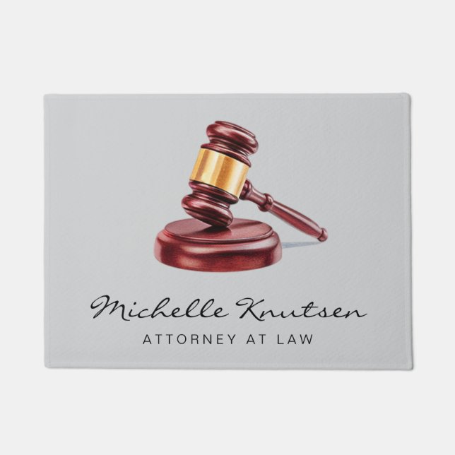 Trendy Personalised Lawyer Attorney at Law         Doormat (Front)