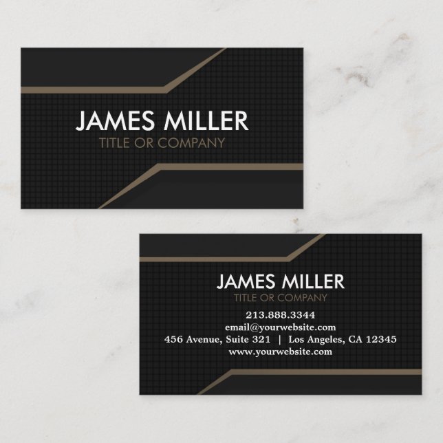 Trendy Personalised Modern Luxury Black Gold       Business Card (Front/Back)