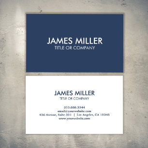 Trendy Personalised Modern Luxury White and Blue   Business Card