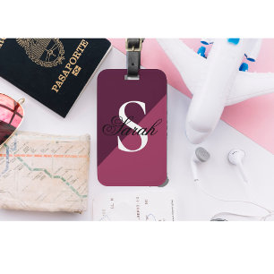 Trendy Personalised Monogram Stylish Luggage Tag